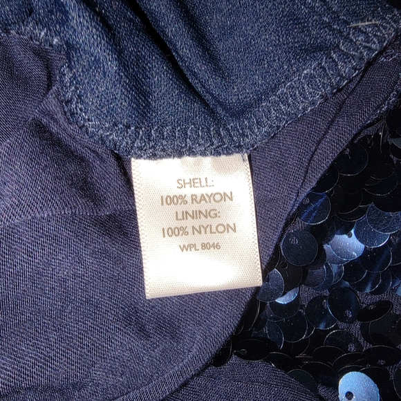INC International Concepts- Navy sequin Top sz S - Picture 6 of 8